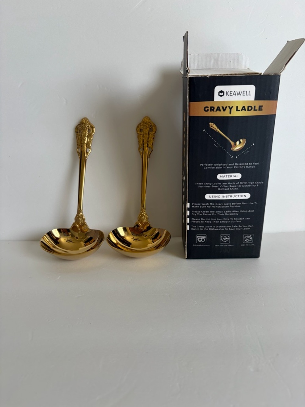 Gold Serving Gravy Ladles - Set of 2